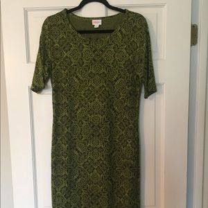 Lularoe Green Damask Dress M